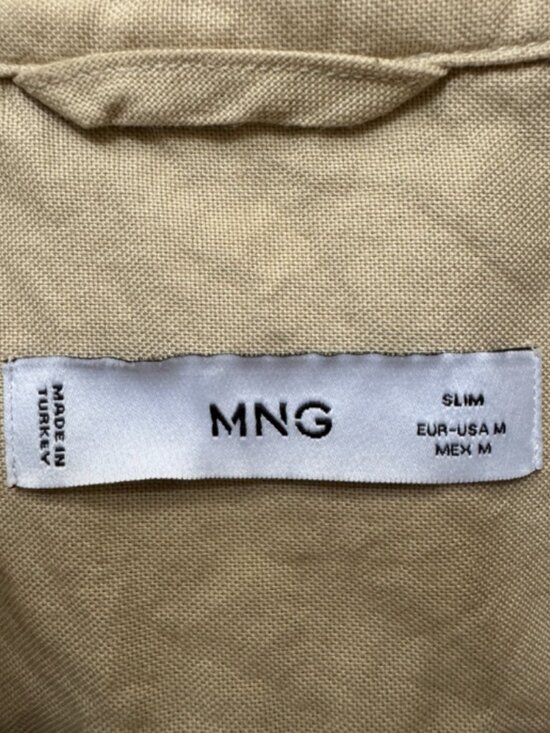 Mango Tan Slim Fit Long Sleeve Button Up Shirt in Medium - Picture 5 of 7